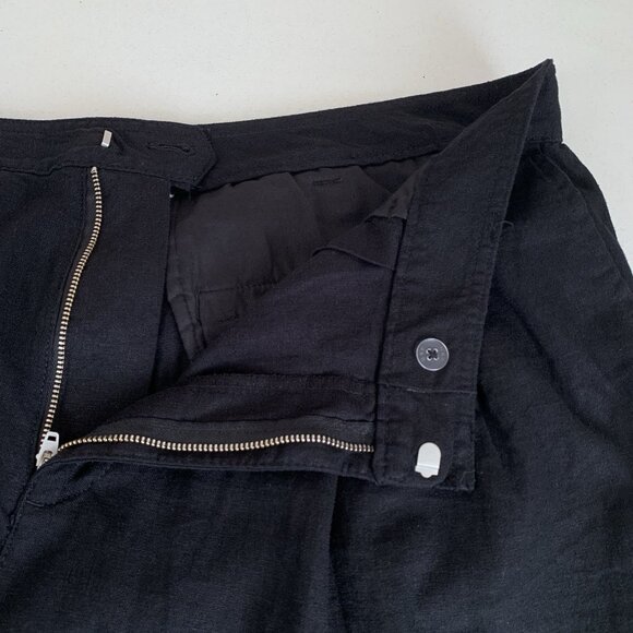 Gap Linen Blend Wide Leg Pants Womens 18 Plus Black Pockets Office Flowy Matrix - Picture 4 of 8